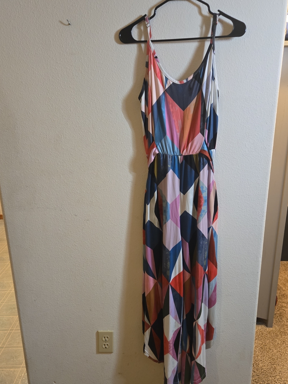 Sleeveless Geometric Print Pantsuit in Multi-Color